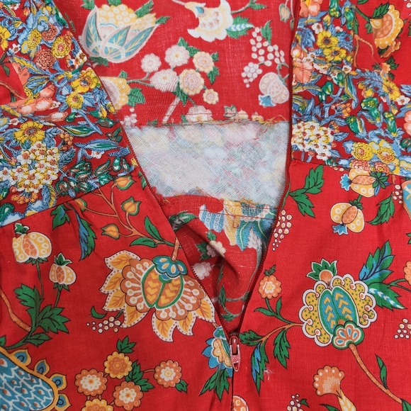 Vintage 70s Floral Union Made Fit & Flare Dress - Picture 5 of 12